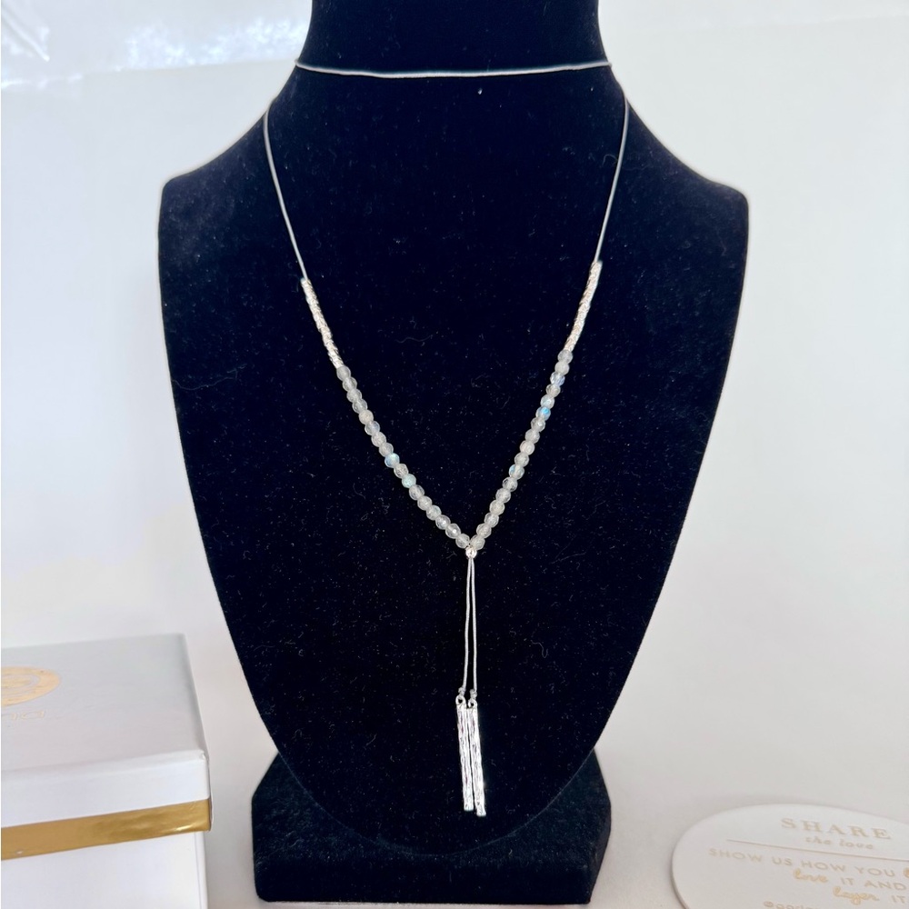 Gorjana Power Gemstone Necklace Labradorite Silver Plated